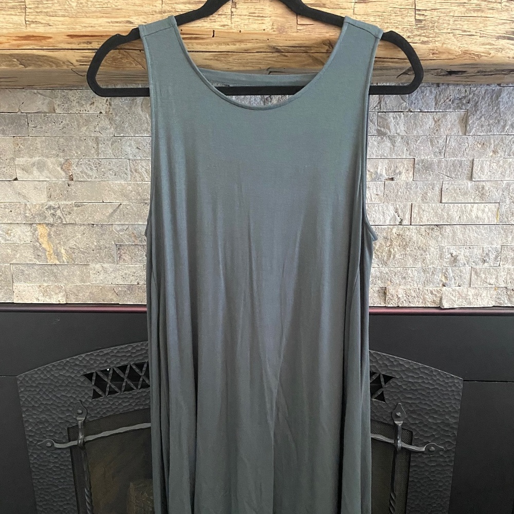 Loft Sage Green Swing Dress Medium